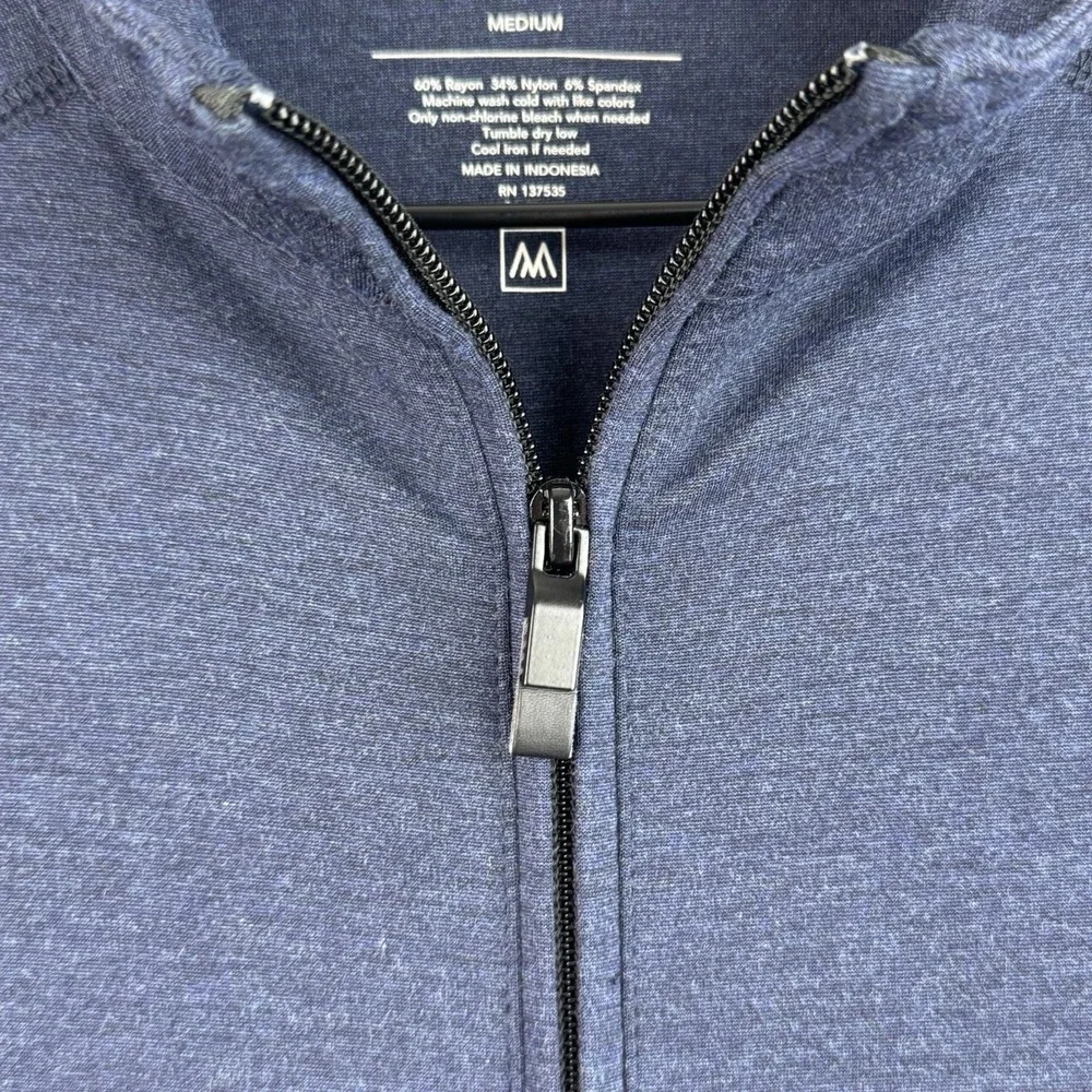 Mizzen Main ProFlex Jacket Mens Size M Blue Full Zip Stretch Performance Golf